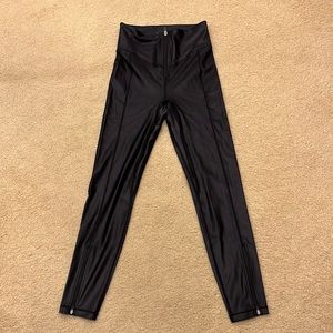 All access black satin leggings size s/p barely warn.
